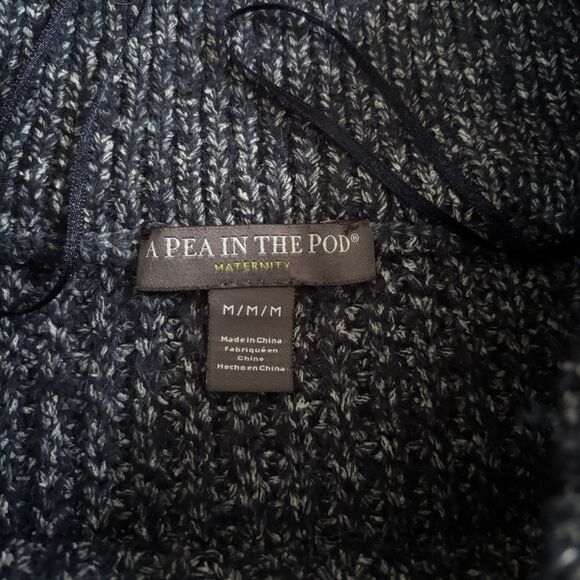 A Pea In The Pod Maternity Sweater Womens Size Medium Blue Mock Neck Warm - Picture 3 of 5